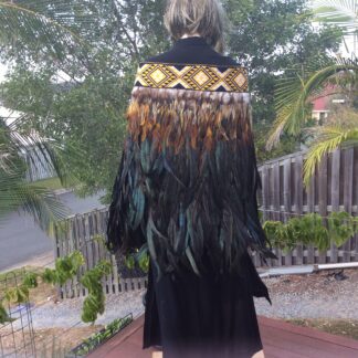 Adults Half Size - Yellow Long Feathered Earthy Design