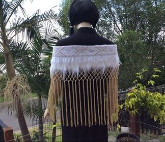 Adults Half Length - White + Gold Tassel Design