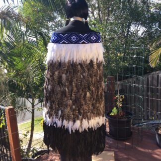 Adults Full Length - Speckled White & Black with Blue Taniko